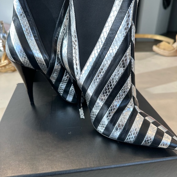 YSL Snake Black and Silver Boot - Picture 3 of 14